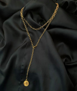 COIN LARIAT NECKLACE