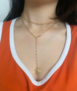 COIN LARIAT NECKLACE