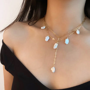 PEARL LARIAT NECKLACE