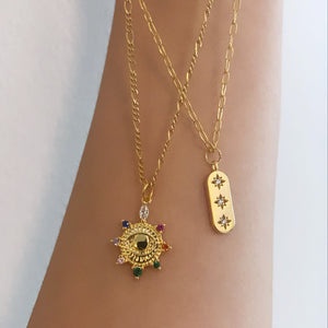 CZ Gold Eye Necklace