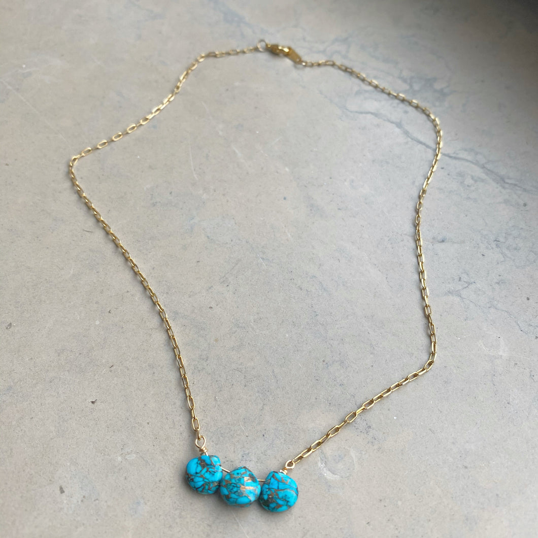 TRIPPLE TURQUOISE NECKLACE - Sample Sale