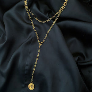 COIN LARIAT NECKLACE